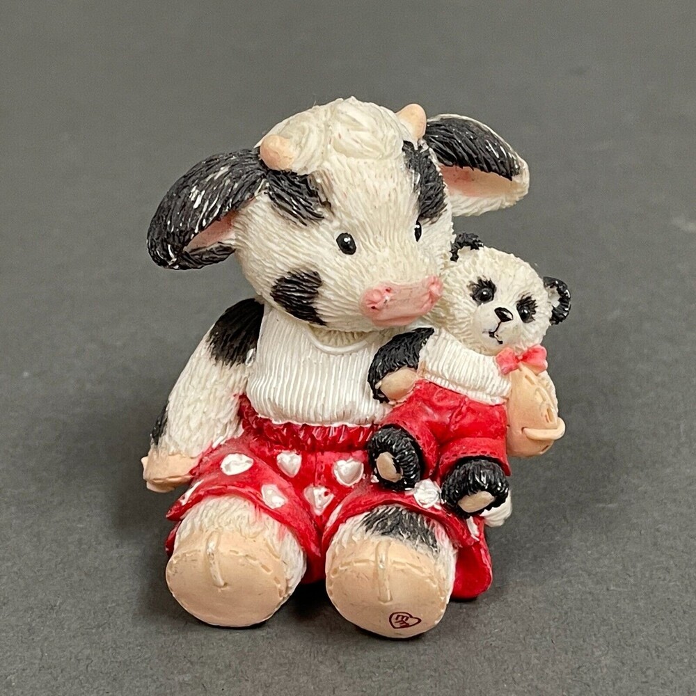Enesco 2007‎ Luv-a-bull Cow with Teddy Bear Figurine by Mary Rhyner-Nadig